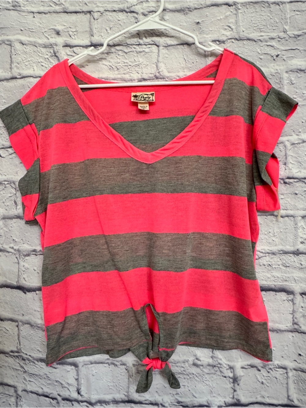 Pretty Rebellious Pink and Gray Top